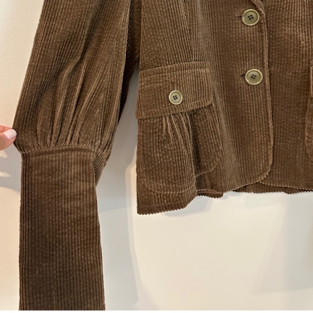 Max Studio Button Accent Puff Sleeve Corduroy Bla… - image 3